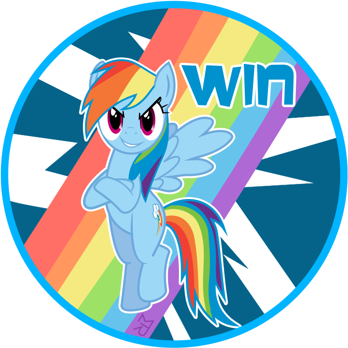 Rainbow Crash Win - My Little Pony Winner (735x735), Png Download