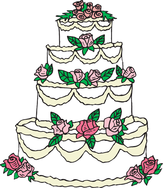 Image Free Clip Art Panda Free - Wedding Cake Clipart (520x600), Png Download