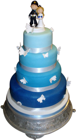Blue Wedding Cake - Wedding Cake Png Transparent (460x613), Png Download