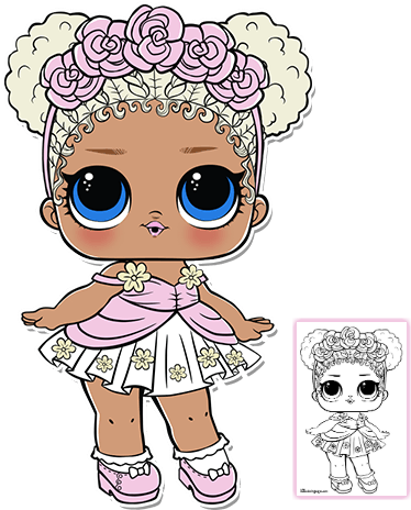 28 Collection Of Lol Doll Coloring Pages Boy - Flower Girl Lol Doll (402x476), Png Download