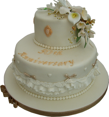 Golden Anniversary Cake Derbyshire Nottinghamshire - Cakes For Anniversary Png (466x500), Png Download