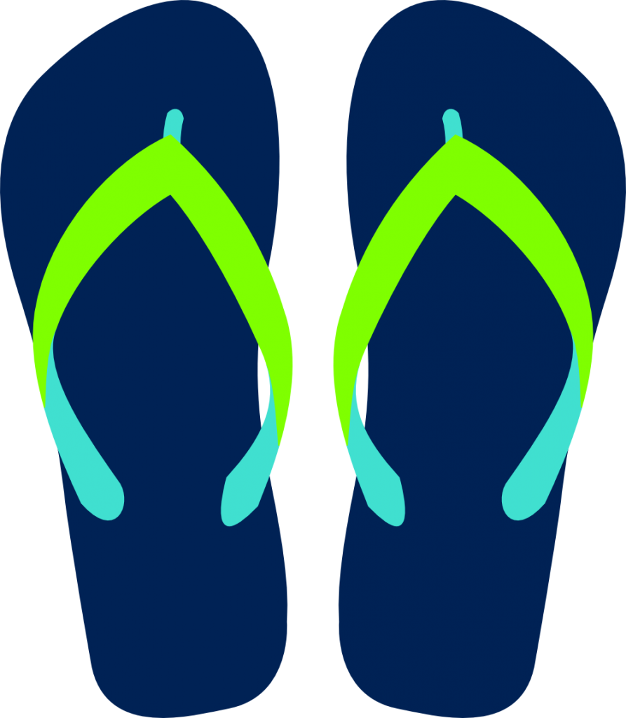 Blue Flip Flops Png - Flip Flop Clipart (893x1024), Png Download