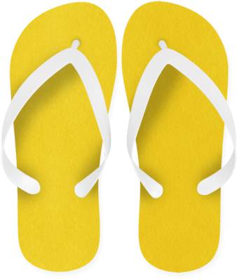 Lemon - Yellow Flip Flops Png (450x450), Png Download