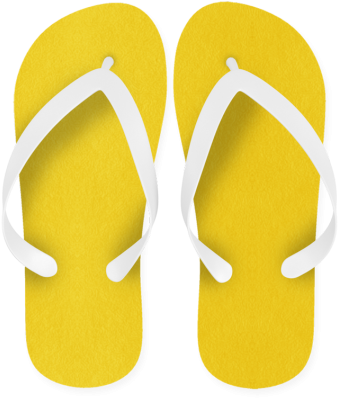 yellow flip flops