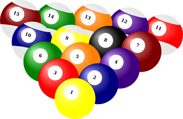 Billiard Balls Hi - Billiard Balls Clipart (600x389), Png Download