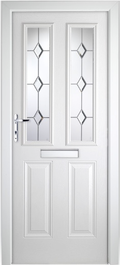 Doorsdirect2u White Composite London Glazed Front Door - London (600x518), Png Download