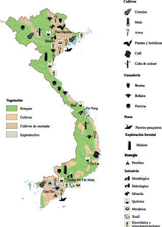 Vietnam Maps - Economic Map Of Vietnam (318x446), Png Download