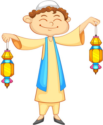 Free Png Muslim Islam Clip Art - Eid Mubarak Cartoon Png (480x540), Png Download