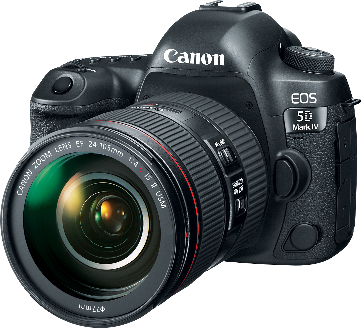 Download Dslr Camera Transparent Background - Canon Eos 5d Mark Iv Dslr  With 24-105mm Ii Lens PNG Image with No Background 