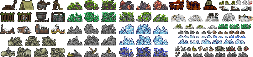 Ambient Objects - Terraria Stone (807x183), Png Download