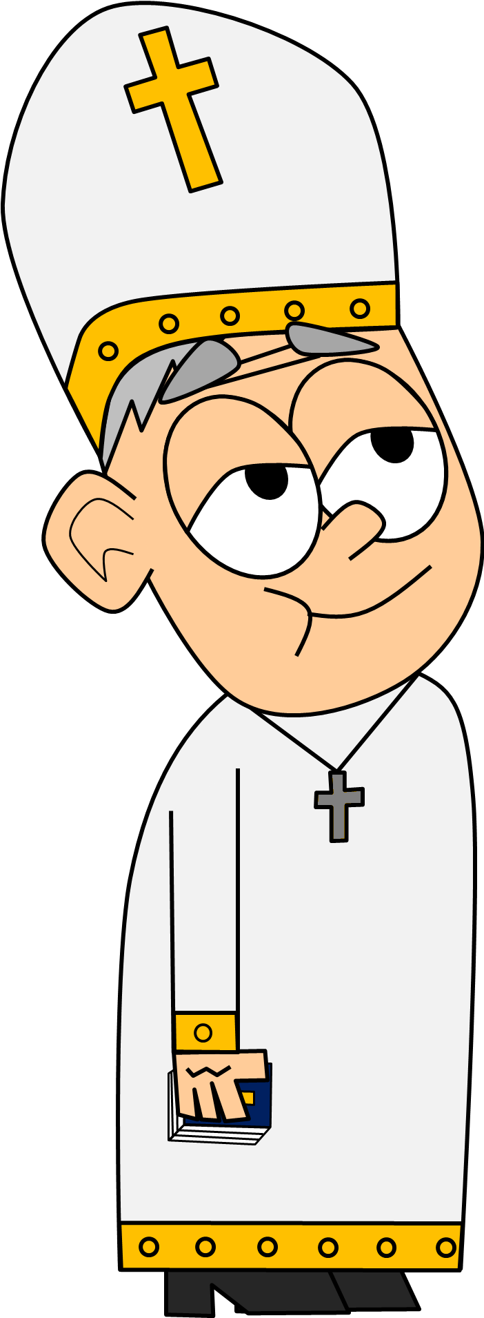 Pope Francis Wearing A Silver Crucifix - Pope Francis The Luxurious Loud House (800x1908), Png Download