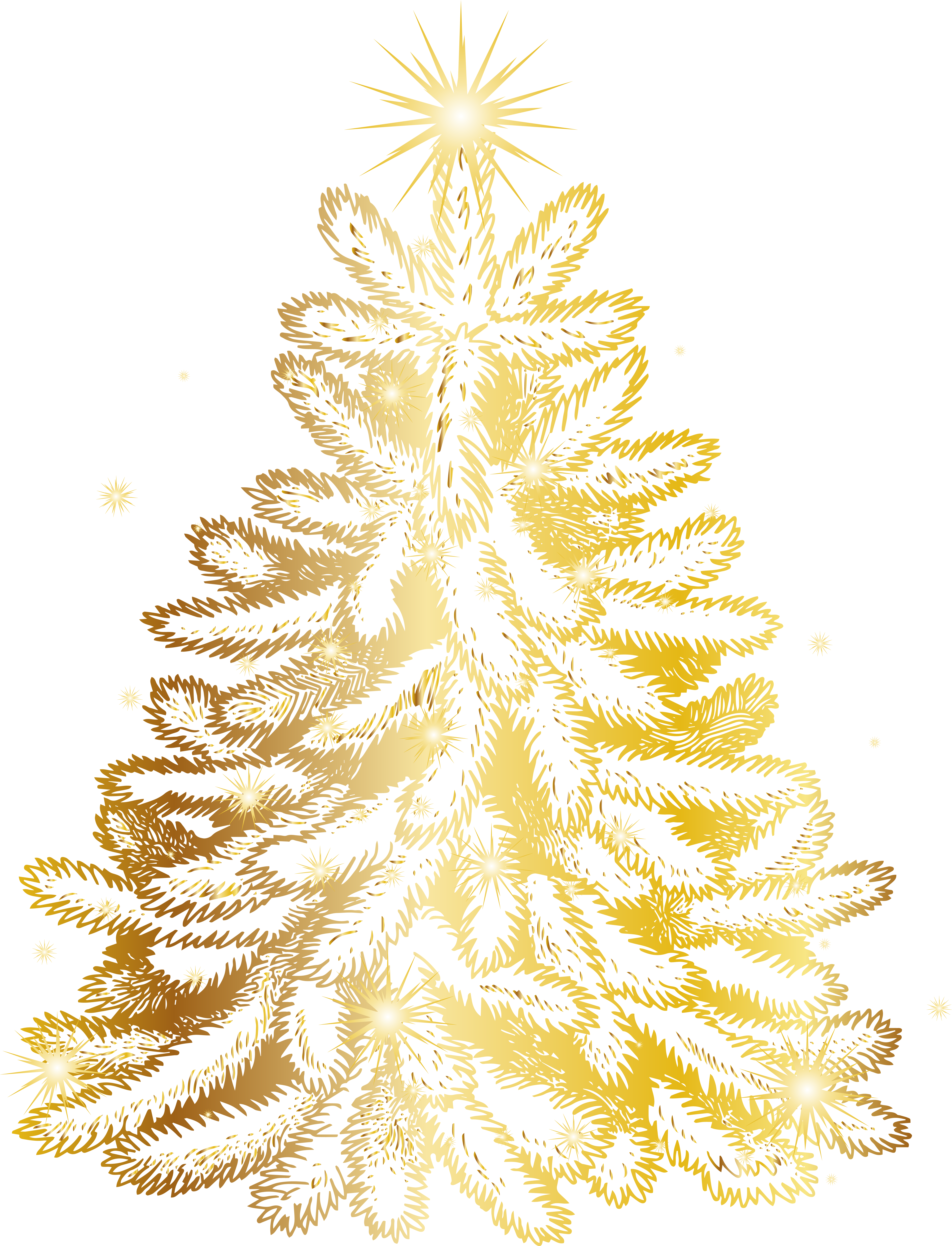 Gold Christmas Tree Png Picture Freeuse Library (6220x8139), Png Download