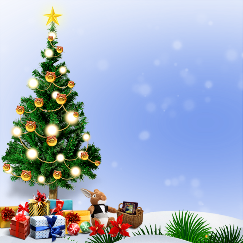 Santa Claus Tree Father - Christmas Tree Poster Background (800x800), Png Download