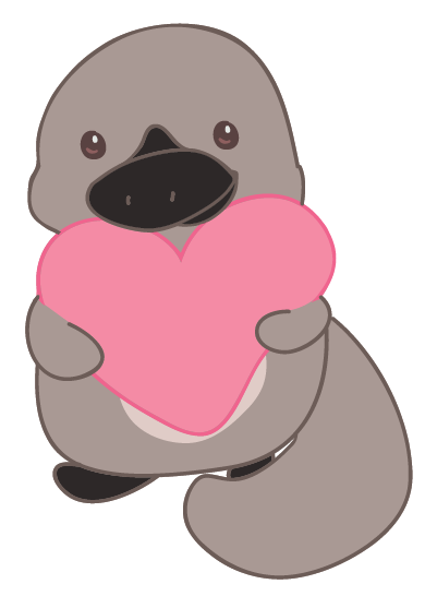 Loving Platypus - Cartoon (618x618), Png Download