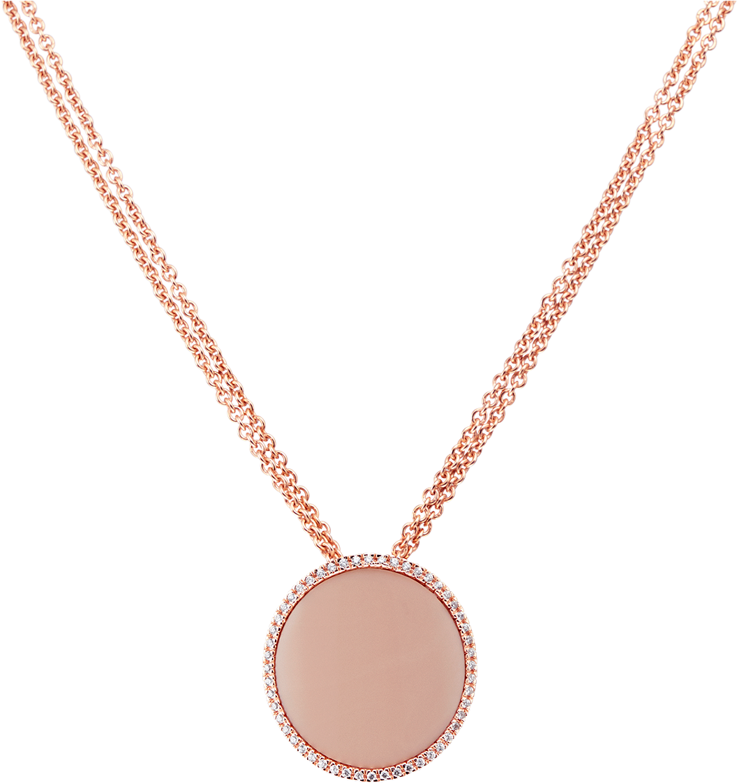 Joanne Circle Necklace Pink - Necklace (1200x1200), Png Download