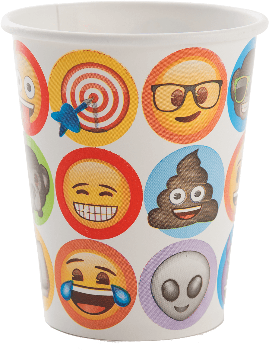 Emoji Paper Cups - Table-glass (1400x1400), Png Download