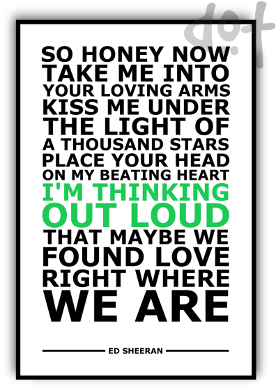 Thinking Out Loud Ed Sheeran - Poster (600x600), Png Download