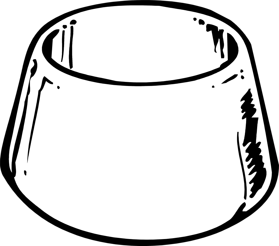 Dog Bowl Black And White Clipart Graphic Royalty Free - Clip Art (958x847), Png Download