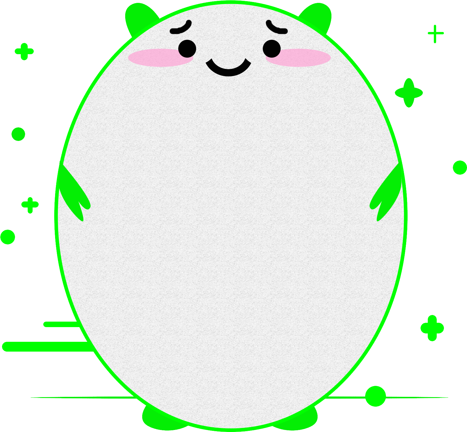 Green Monster Style Minimalist Cartoon Png And Psd - Vector Graphics (2000x2000), Png Download