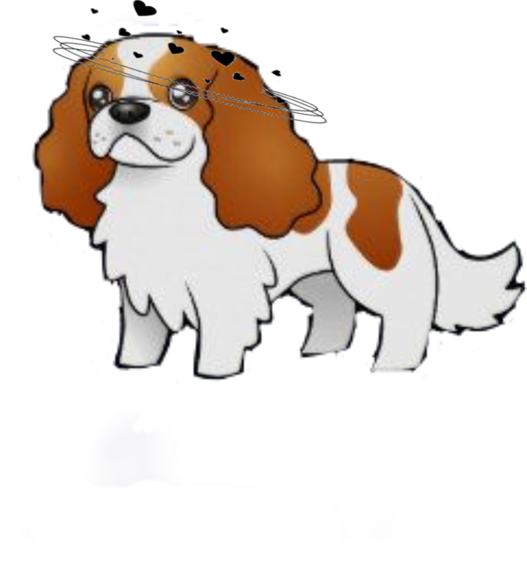 Doggo Sticker - Cavalier King Charles Spaniel Cartoon (1024x1113), Png Download