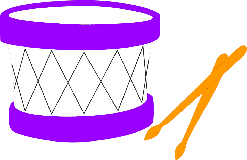 Drum Clipart Drumstick - Purple Drum Clipart (958x623), Png Download