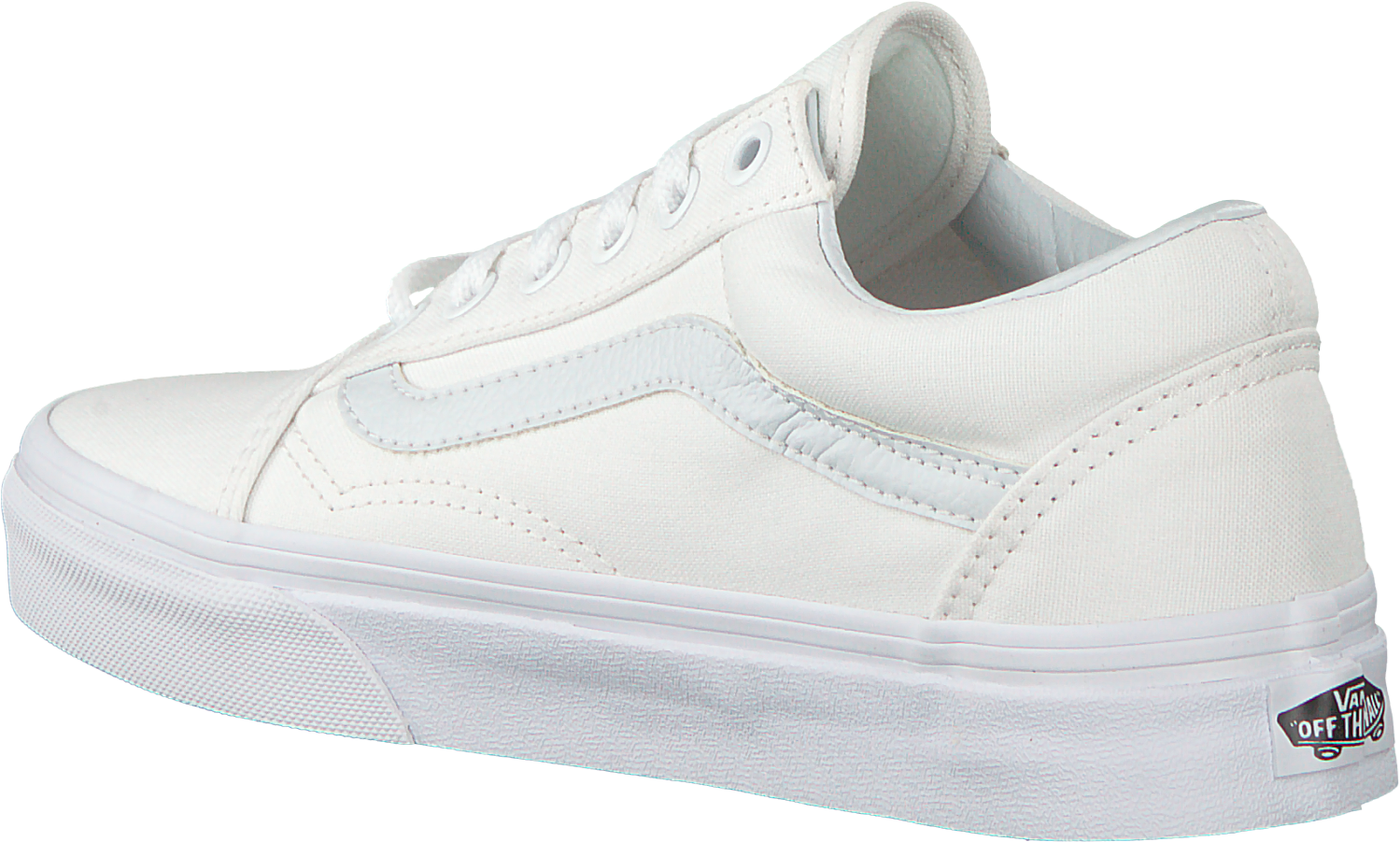 White Vans Sneakers Old Skool Wmn - Nike Air Force 1 White Grey Tick (1500x917), Png Download