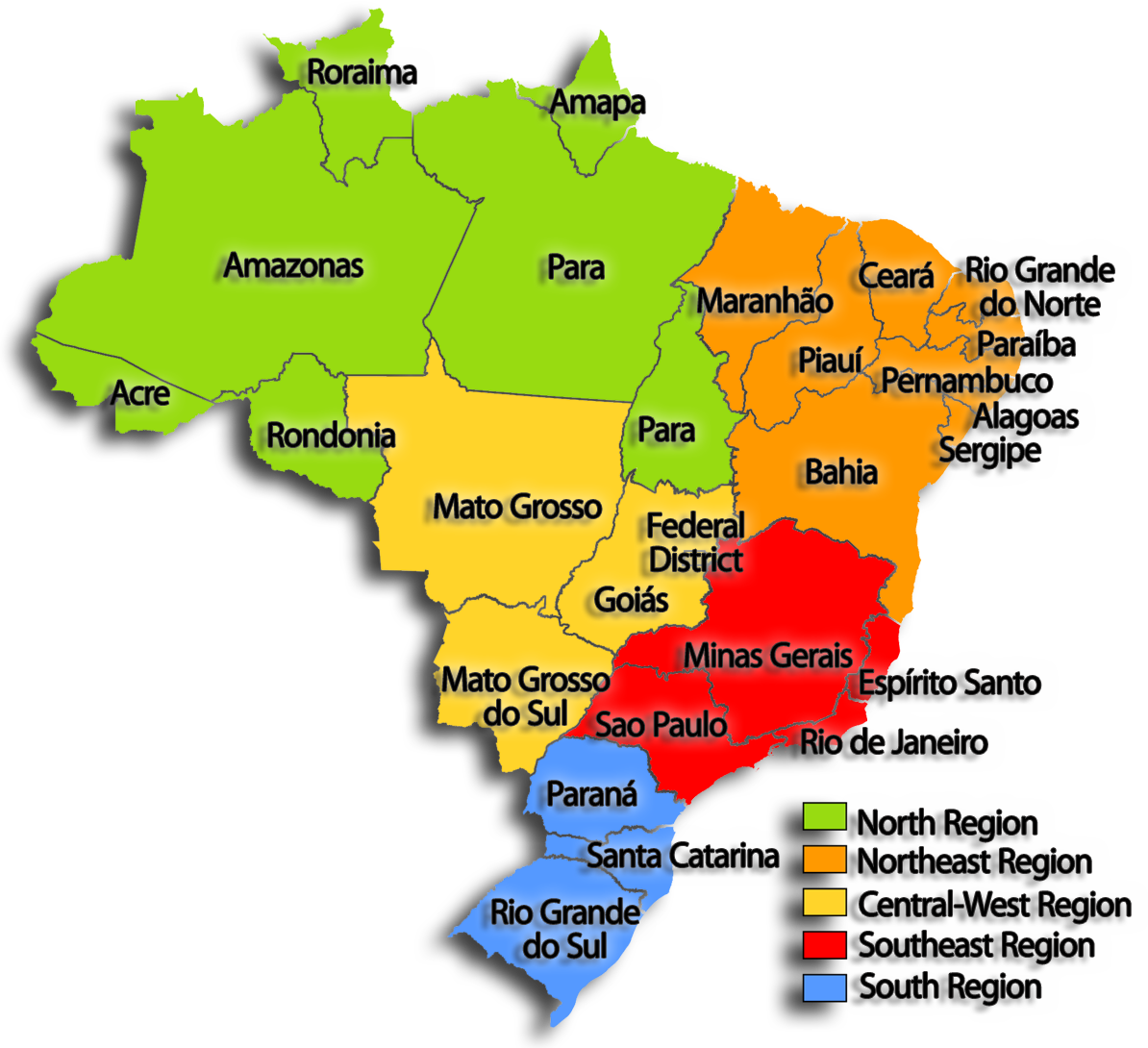 Brazil Map - Map (1194x1090), Png Download