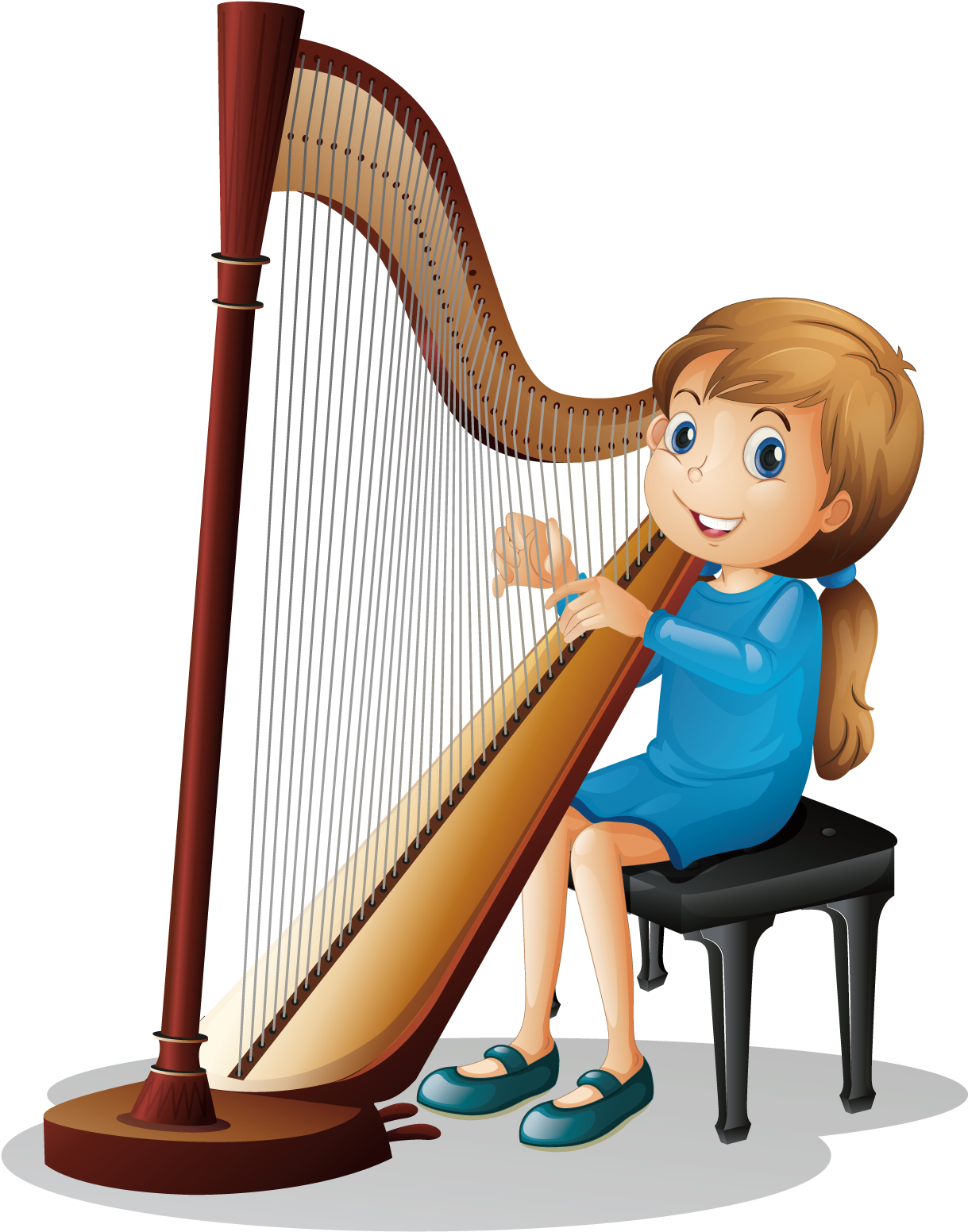 Musical Clipart Harp - String Harp Musical Instruments (1600x1600), Png Download
