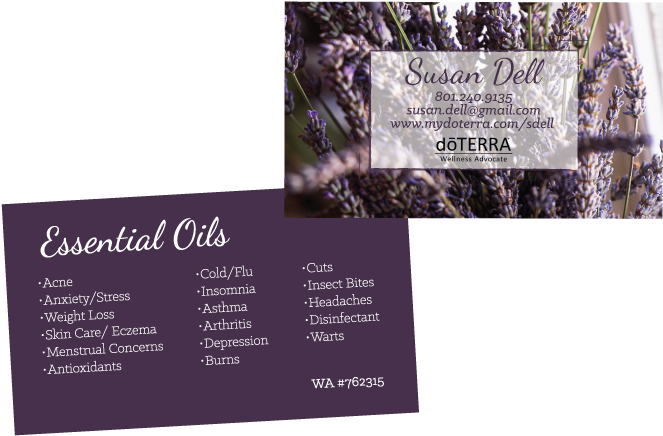 Lavender Theme Doterra Business Card For Wellness Advocates - Doterra Wellness Advocate Business Cards (740x460), Png Download