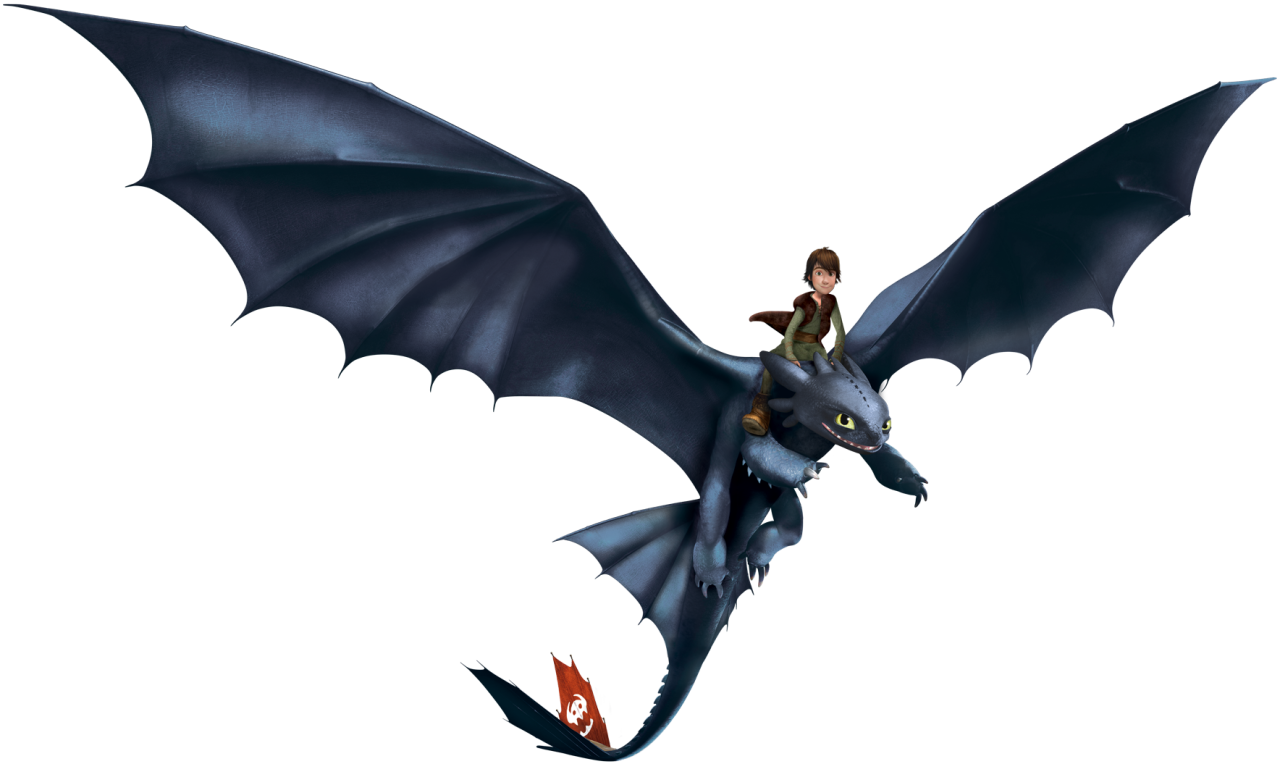 “ Toothless And Hiccup - Train Your Dragon Night Fury (1280x764), Png Download