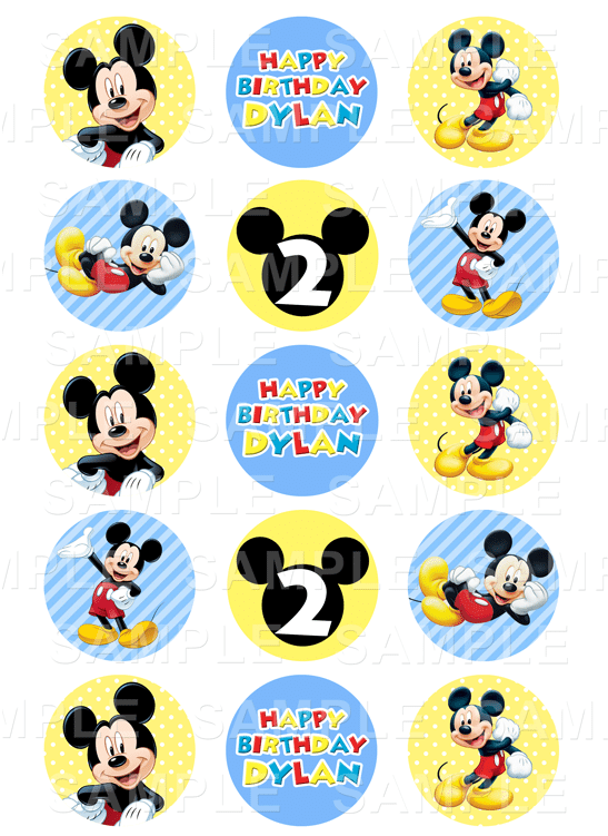 Mickey Mouse - Mickey Mouse Characters Cupcake Toppers (750x750), Png Download