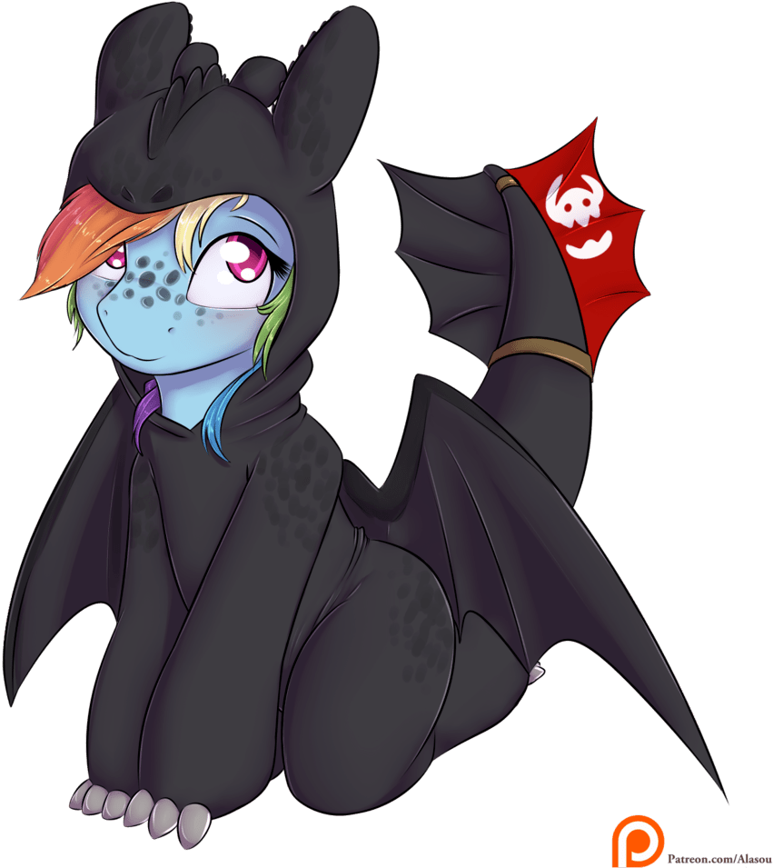 Toothless Kigurumi Train Dragon - Rainbow Toothless (1126x1024), Png Download