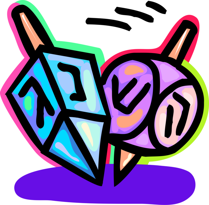 Vector Illustration Of Jewish Holiday Of Chanukah Hanukkah (713x700), Png Download