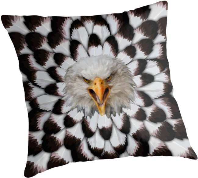 Eagle And Feather Pattern Throw Pillows - Cushion (875x875), Png Download
