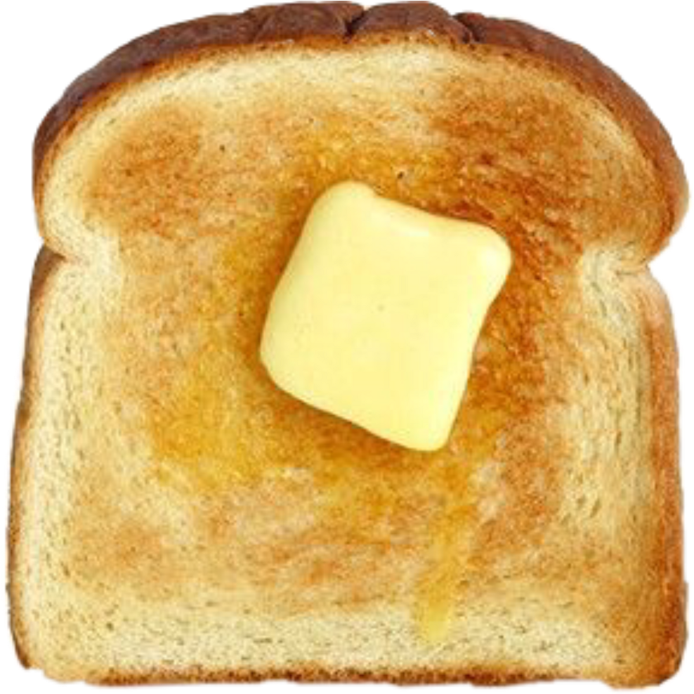 Frenchtoast Sticker - Piece Of Toast With Butter (1024x1024), Png Download