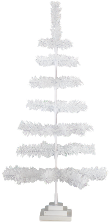 36'' White Christmas Feather Tinsel Tree Decorative - Christmas Tree (430x800), Png Download