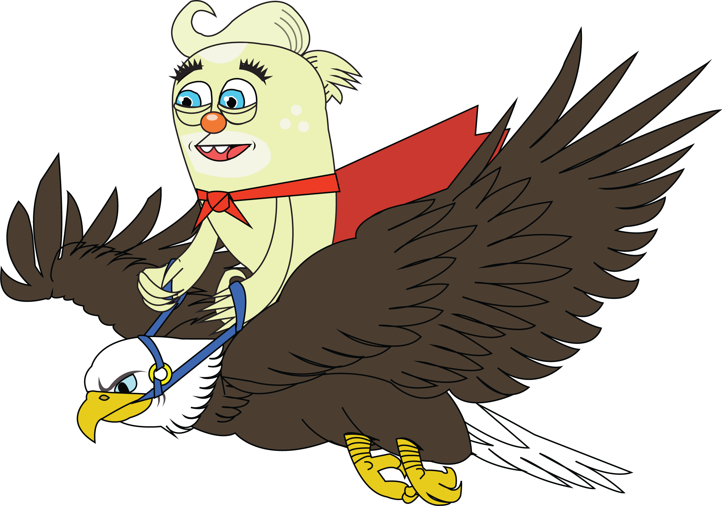 The Hair Hops Off Trump's Bright Orange Head And Works - Cartoon (2320x1627), Png Download