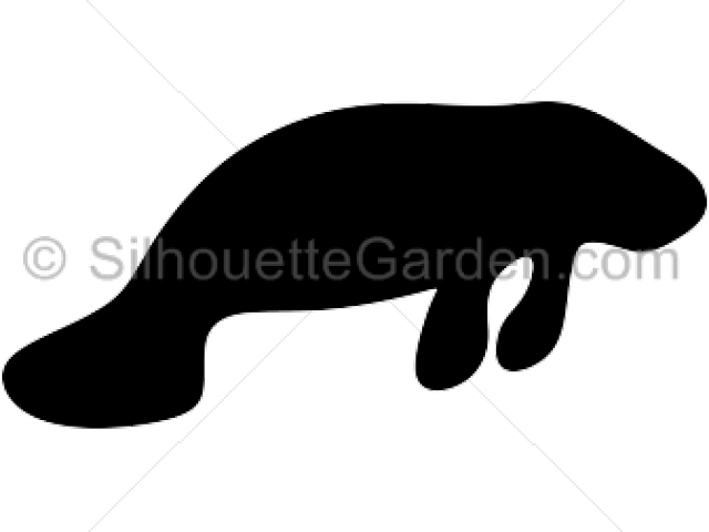 Manatee Clipart Svg - Silhouette Of A Manatee (640x480), Png Download