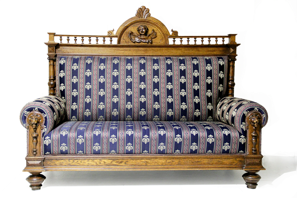 Couch, Sofa, Living Room, Furniture Pieces, Relaxation - Living Room Antique Furniture Png (960x640), Png Download