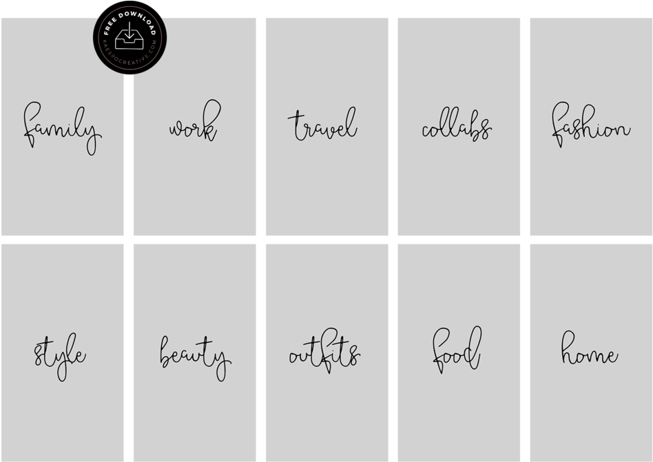 Kaespo Fun Script Blogger Instagram Highlight Covers - Circle (1000x693), Png Download