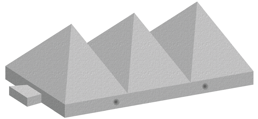 Tank Trap Pyramid Barriers - Concrete Pyramid Barriers (900x390), Png Download
