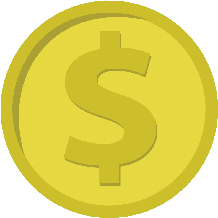 Coin Icon - Dollar (800x800), Png Download