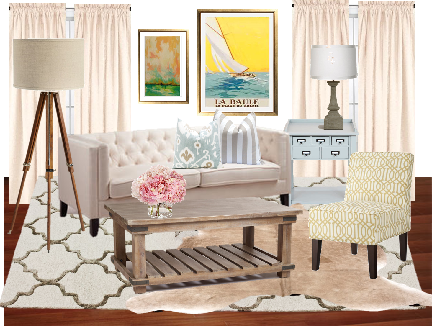 Living Room Re-design - End Table (1464x1105), Png Download