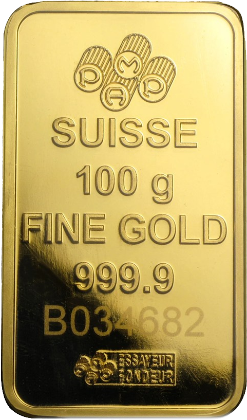 100 Gram Gold Bar - Gold (900x900), Png Download