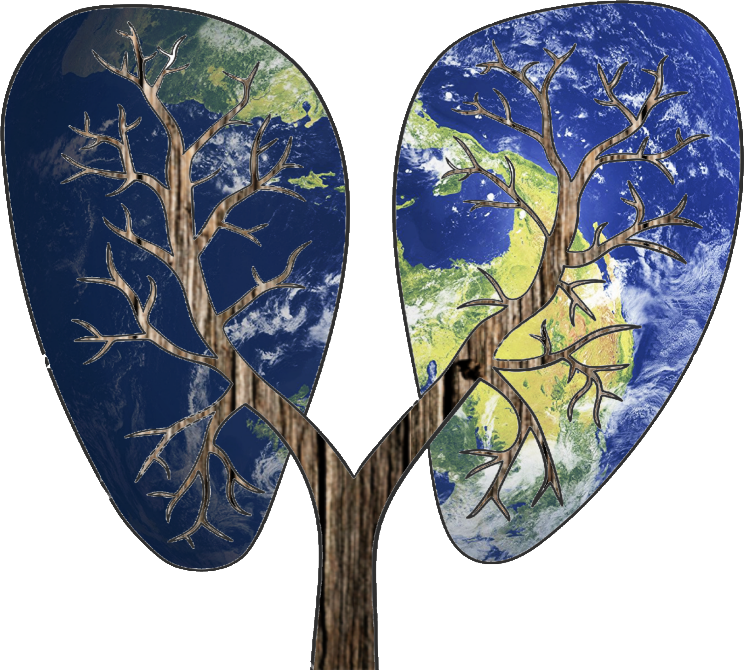 Clip Art Royalty Free Download Trees Are The Lungs - Planet Earth And Blue Human Eye With Violet Day Makeup. (2448x2143), Png Download