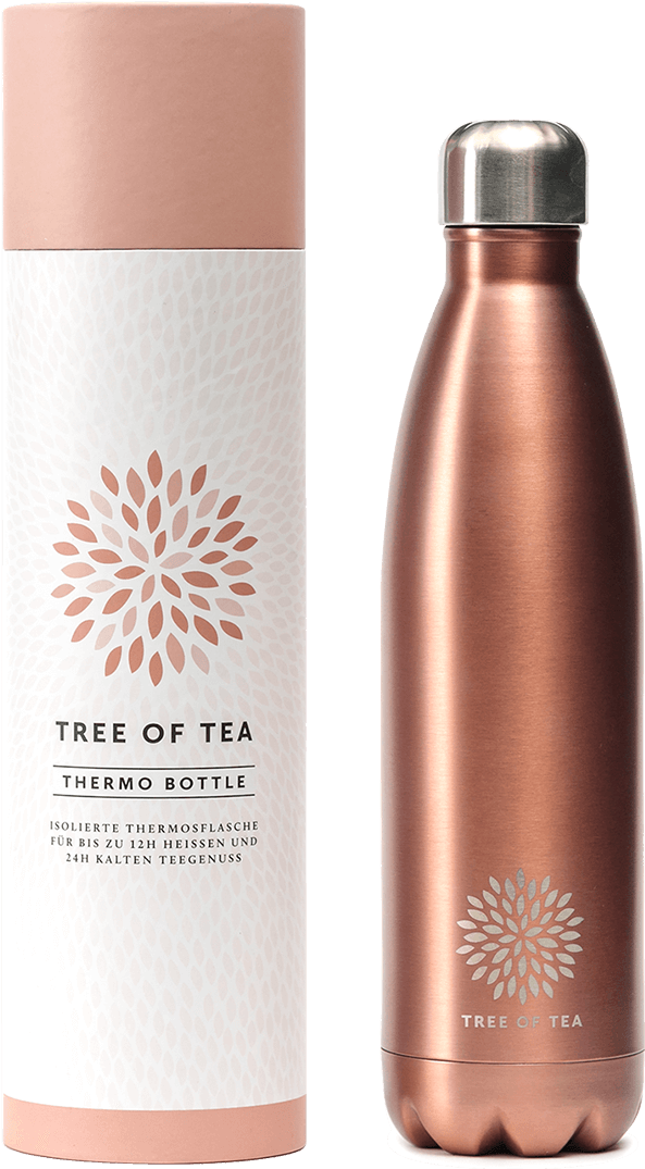 Doppelwandige Tee Thermosflasche Für 12 Stunden Warmen - Tree Of Tea Flasche (750x1123), Png Download