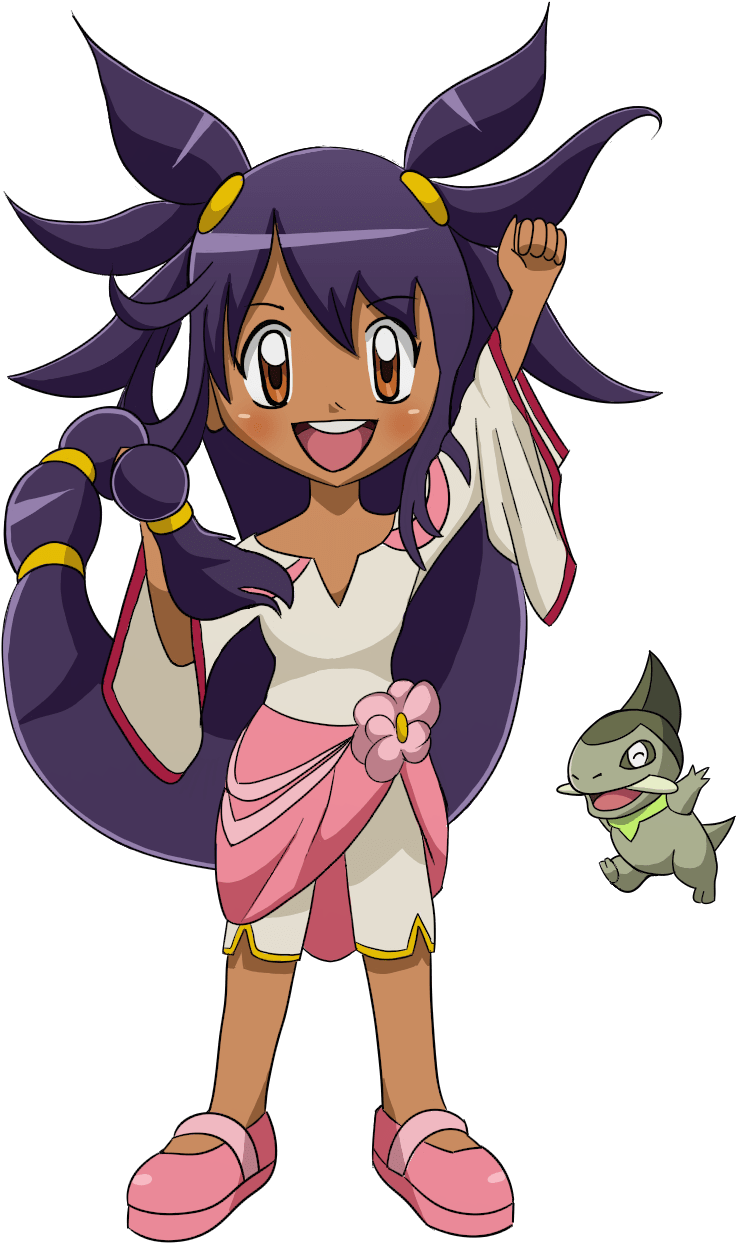 Axew And Iris - Cartoon (736x1243), Png Download