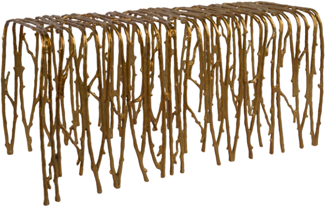 Gold Leaf Design Group Twig Benches - Wood (800x775), Png Download