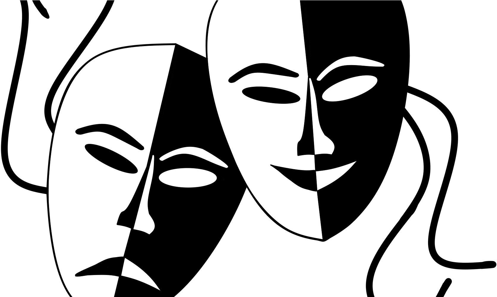 Jpg Royalty Free Theatre Comedy Clip Art Mask Transprent - Theatre Mask (1900x998), Png Download