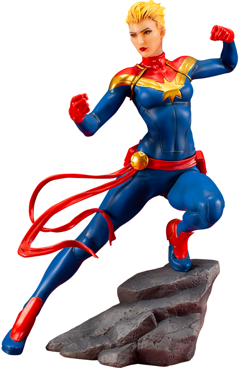 Kotobukiya Captain Marvel Statue - Captain Marvel Artfx (480x738), Png Download